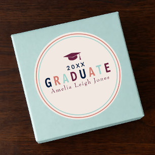Autocollant d'enveloppe de remise de diplôme coule