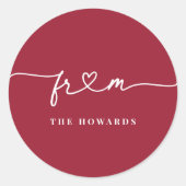 Autocollant d'enveloppe de vacances Darling Heart (Devant)