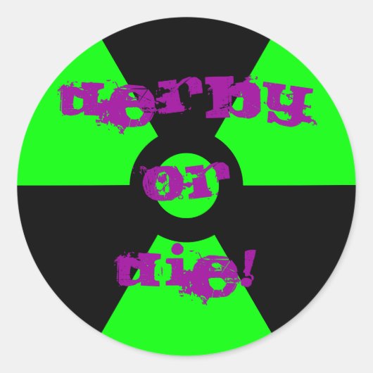 Autocollant derby à rouleau vert et noir radioacti (Devant)