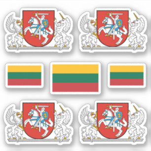 Autocollant des armoiries et du drapeau lituaniens