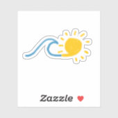 Autocollant des vagues ensoleillées (Feuille)