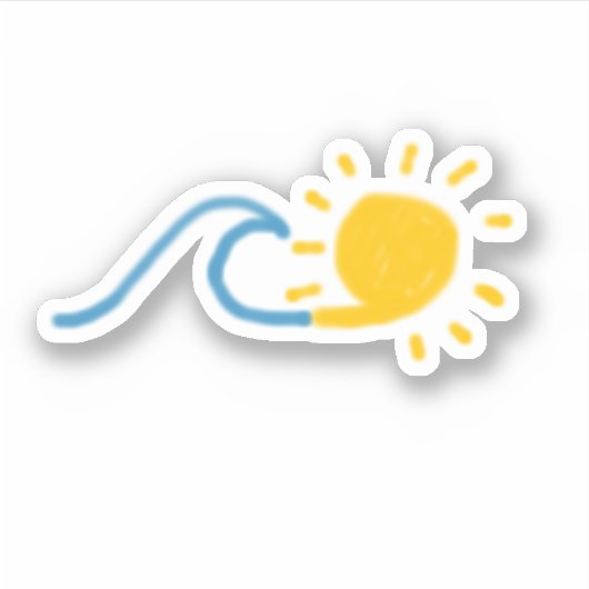 Autocollant des vagues ensoleillées (Devant)