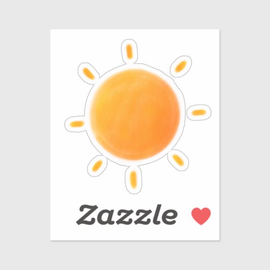 Autocollant dessin de soleil mignon (Feuille)