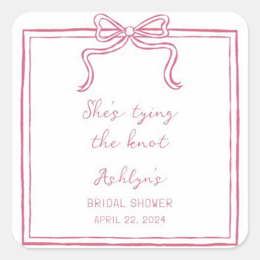 Autocollant Dessin Main Rose Elle se marie (Devant)