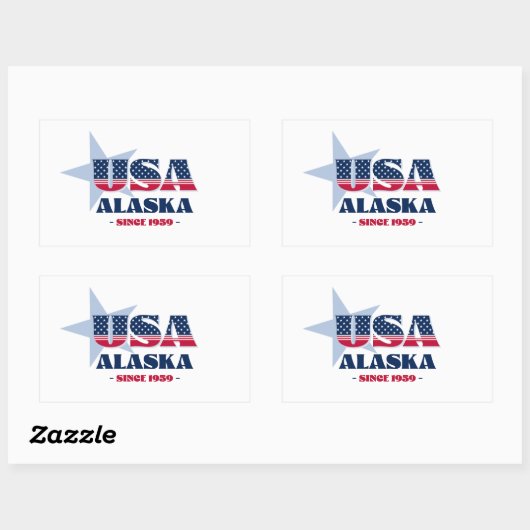 Autocollant d'état d'Alaska (Feuille)
