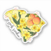 Autocollant d'État illustré de Caroline du Sud (Devant)