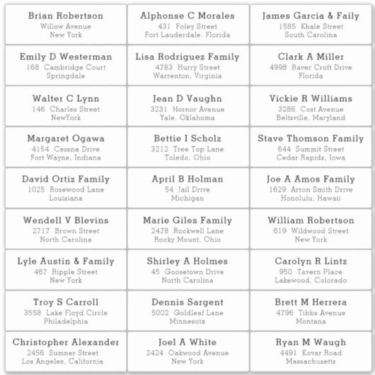 Autocollant d'étiquette d'adresse d'invité de mari (Devant)