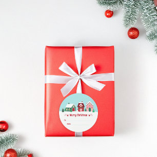 Autocollant d'étiquette de cadeau de village de No