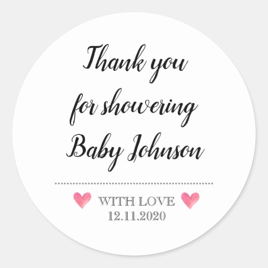 Autocollant d'étiquette de faveur de baby shower (Devant)