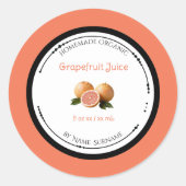 Autocollant d'étiquette de jus de pamplemousse bio (Devant)