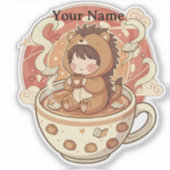 Autocollant d'étiquette de nom personnalisé pour é (Devant)