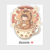 Autocollant d'étiquette de nom personnalisé pour é (Feuille)