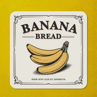 Autocollant d'étiquette de pain aux bananes vintag