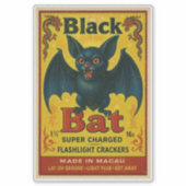 Autocollant d'étiquette de pétard de chauve-souris (Devant)