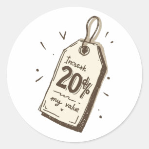 Autocollant d'étiquette de prix vintage à valeur c