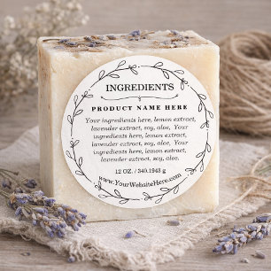 Autocollant d'étiquette de produit ingrédients de
