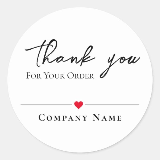 Autocollant d'étiquette de remerciement blanc simp (Devant)