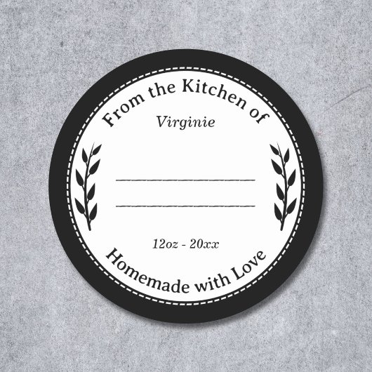 Autocollant d'étiquette fait maison avec amour noi