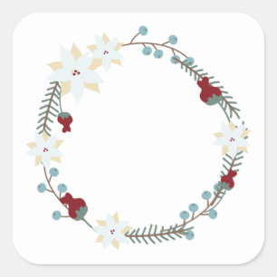 Autocollant d'étiquette florale