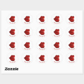 Autocollant d'étiquette lèvres rouges amour (Feuille)