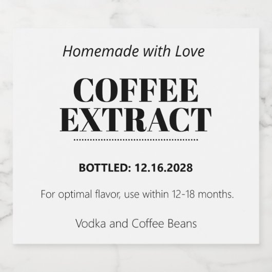Autocollant d'étiquette moderne d'extrait de café (Étiquettes simples)