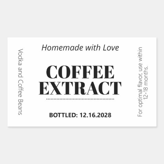Autocollant d'étiquette moderne d'extrait de café (Devant)