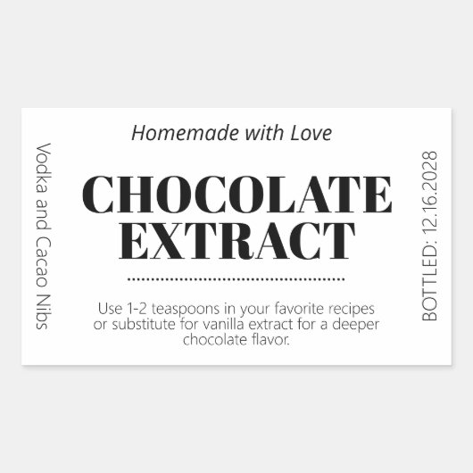 Autocollant d'étiquette moderne d'extrait de choco (Devant)
