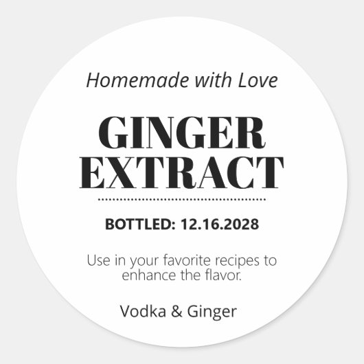 Autocollant d'étiquette moderne d'extrait de ginge (Devant)