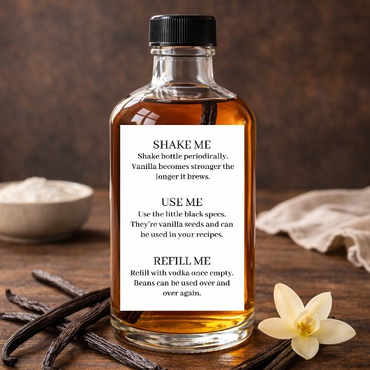 Autocollant d'étiquette moderne d'extrait de vanil