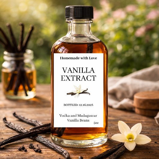 Autocollant d'étiquette moderne d'extrait de vanil
