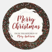 Autocollant d'étiquette personnalisée au chocolat (Devant)