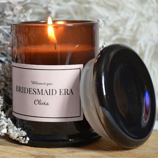Autocollant d'étiquette « Pink & Black Bridesmaid 