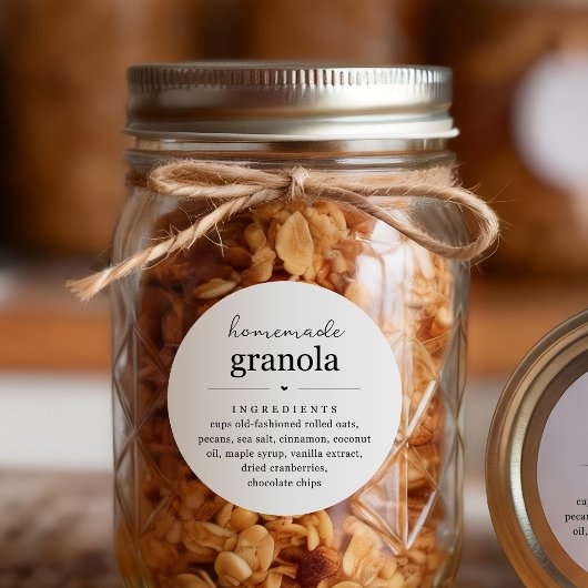 Autocollant d'étiquette pour pot ou sac de Granola