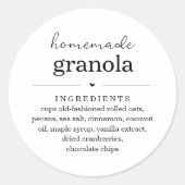 Autocollant d'étiquette pour pot ou sac de Granola (Devant)