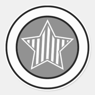 Autocollant d'étoile de gris et de blanc