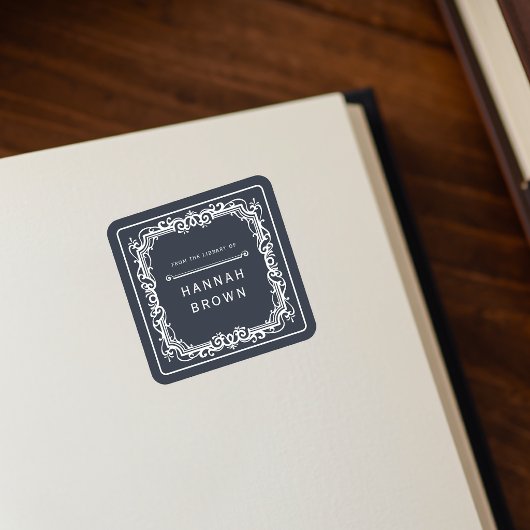 Autocollant d'ex-libris élégant