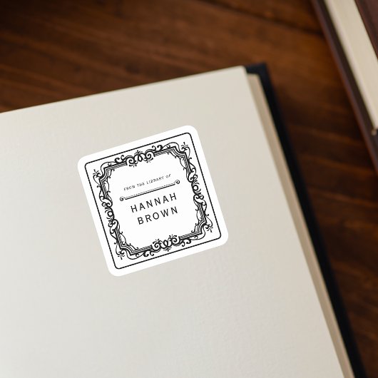 Autocollant d'ex-libris élégant