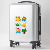 Autocollant d'expression tropicale amusant, visage (Sur valise)