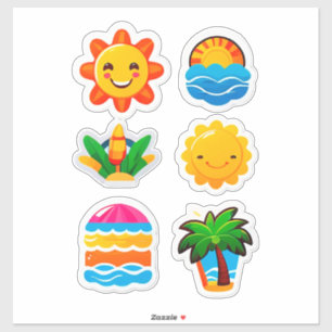 Autocollant d'expression tropicale amusant, visage