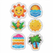 Autocollant d'expression tropicale amusant, visage (Devant)