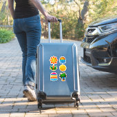 Autocollant d'expression tropicale amusant, visage (Valise Insitu)