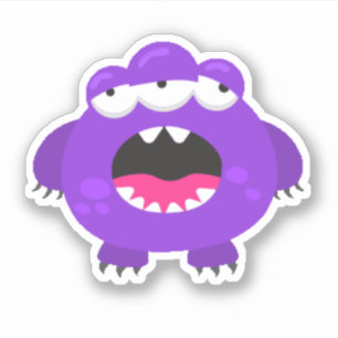 Autocollant d'Halloween mou petit monstre