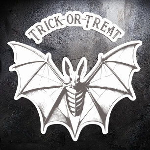 Autocollant d'Halloween pour chauve-souris squelet