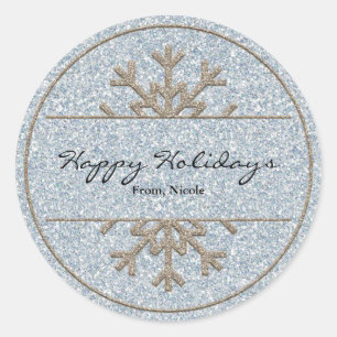 Autocollant d'hiver Gold & Silver Snowflake