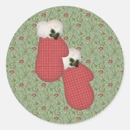 Autocollant d'hiver Red Mittens (Devant)