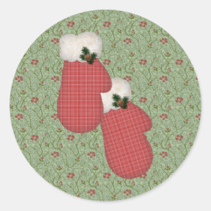 Autocollant d'hiver Red Mittens