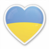 Autocollant d'icône d'amour drapeau d'Ukraine (Devant)
