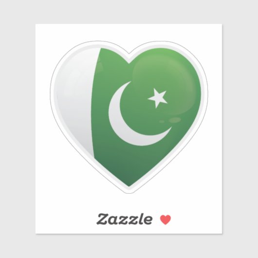 Autocollant d'icône d'amour du Pakistan (Feuille)