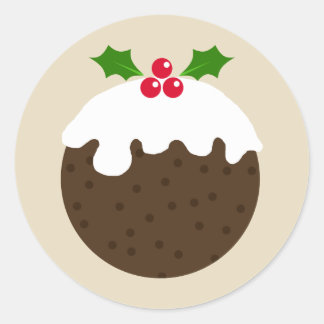 autocollant d'illustration de pudding de Noël
