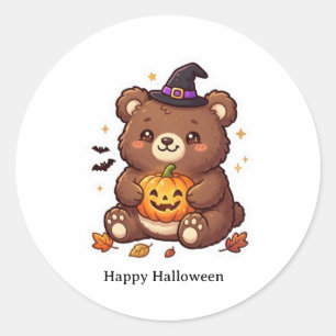 Autocollant d'illustration d'ours d'Halloween effr